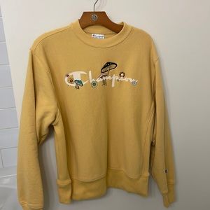 Mens Champion Yellow Crewneck